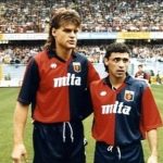 Carlos «Pato» Aguilera en su inolvidable paso por el Genoa CFC, donde jugó junto al checo Skuhravý
